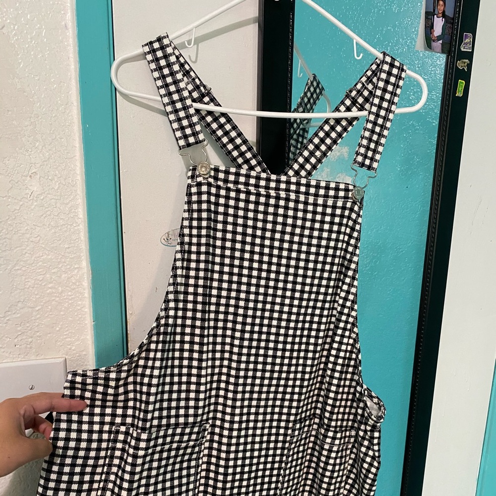 Checked Overall Dress 🔳